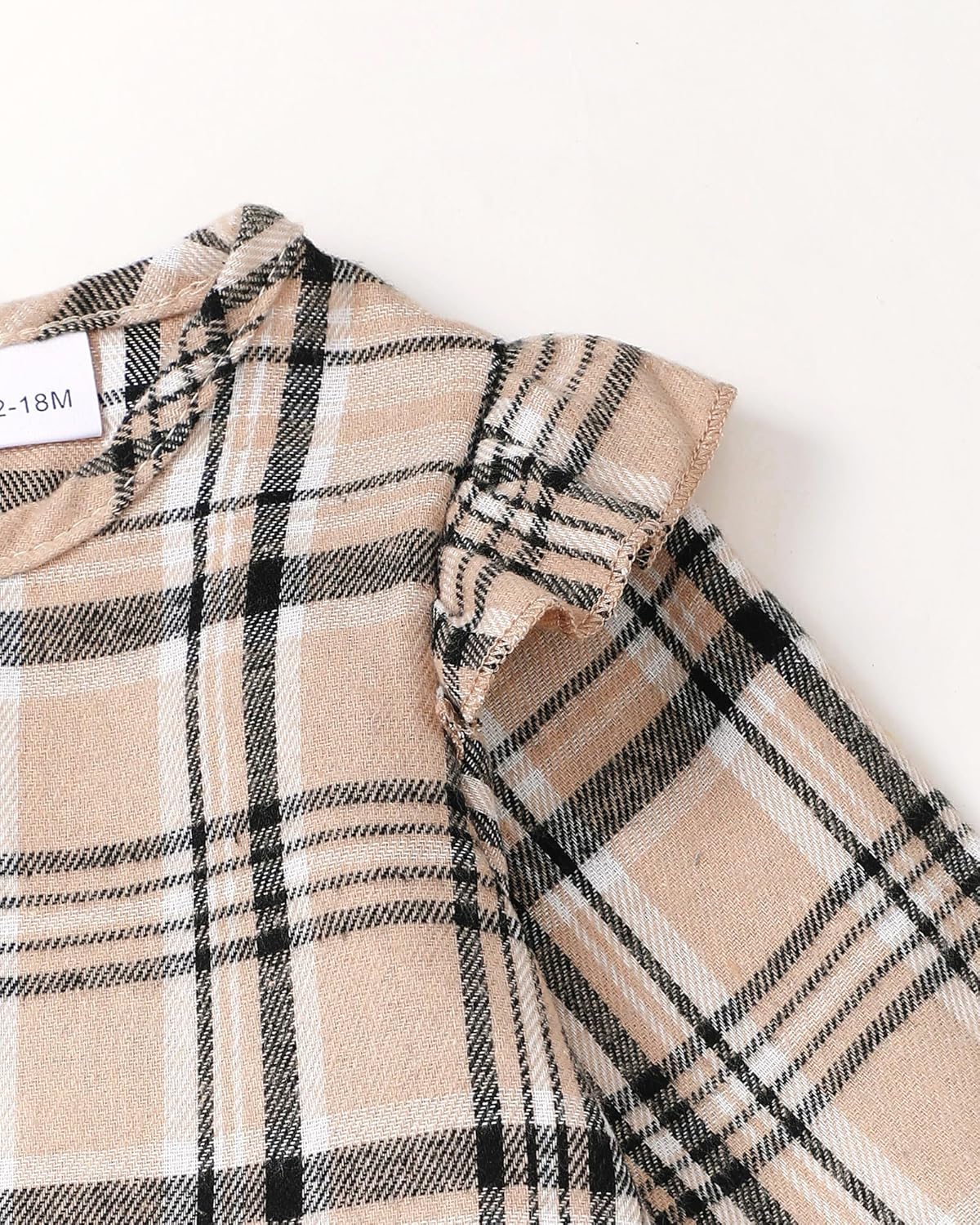 Girls' 2-Piece Set: Autumn/Winter Plaid Long Sleeves w/Ruffles | Size: 12 Months-4T