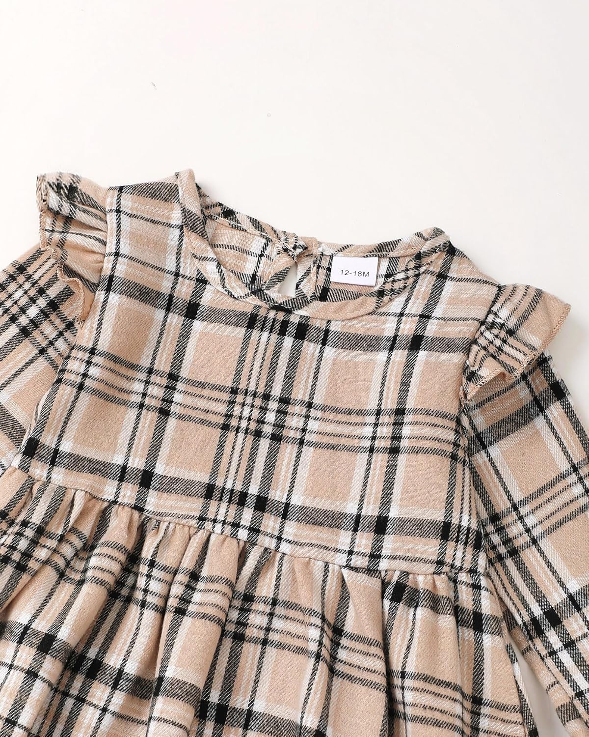 Girls' 2-Piece Set: Autumn/Winter Plaid Long Sleeves w/Ruffles | Size: 12 Months-4T