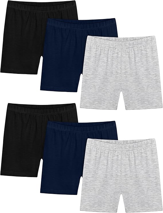 Girls' 6-Pack Cycling Shorts Set, Summer Clothing, Vibrant Multicolor