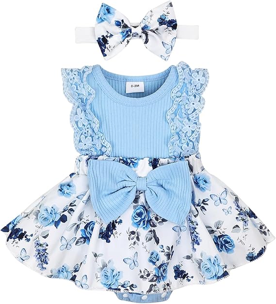 Newborn Girl's Baby Clothes: Elegant Sleeveless Lace Dress with Ruffles & Headband, Sizes 0-12 Months