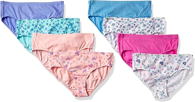 Hanes Ultimate Girls' Underwear, Pure Comfort Organic Cotton, 8-Pack