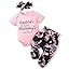Renotemy Newborn Infant Baby Girl Clothes Summer Outfits Infant Romper Pants Cute Toddler Girl Clothes Gift Set