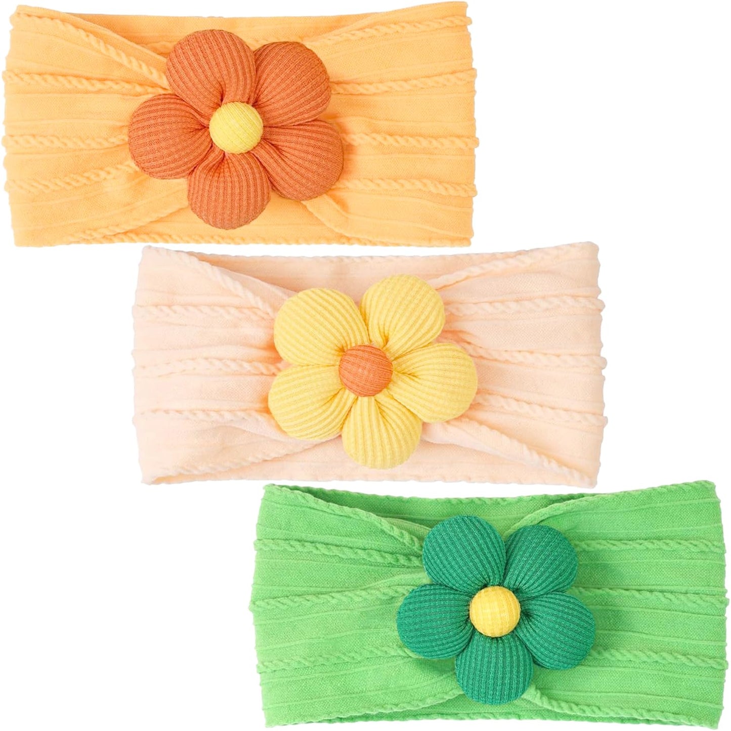 CÉLLOT 5 Pcs Baby Flower Headbands Baby Girls Nylon Headbands Soft Hairbands Hair Accessories for Newborn Infant Toddler Kids