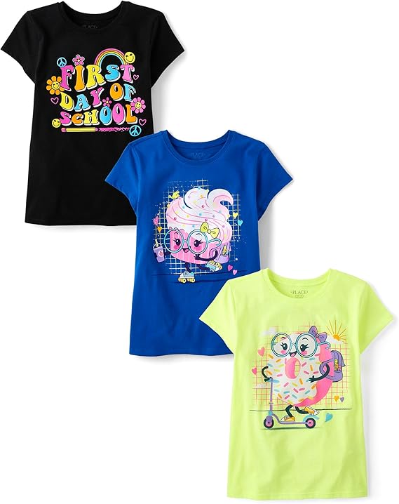 Children's Place Graphic Short-Sleeve Tees for Girls, Multipack
