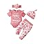 Renotemy Newborn Infant Baby Girl Clothes Summer Outfits Infant Romper Pants Cute Toddler Girl Clothes Gift Set