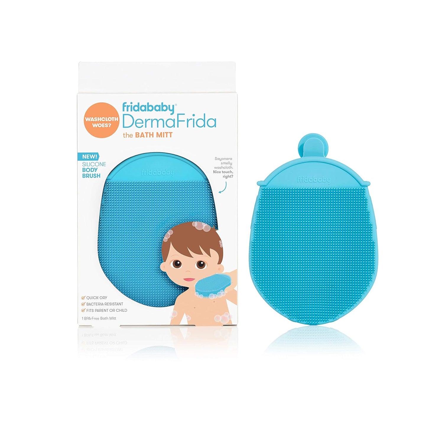 Premium Silicone Baby Bath Brush - Frida Baby DermaFrida SkinSoother (2-Pack) | Ideal for Dry Skin, Cradle Cap & Eczema