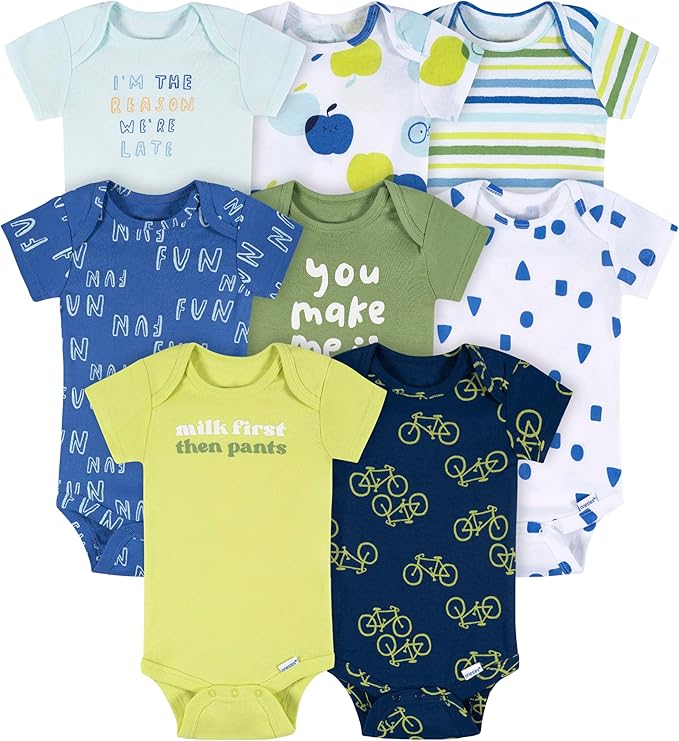 Onesies Brand baby-boys 8-pack Short Sleeve Mix & Match Bodysuits