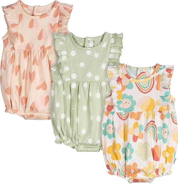 3-Piece Baby Girl's Branded Onesie Set