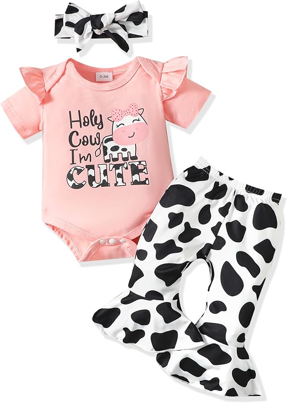 Renotemy Newborn Infant Baby Girl Clothes Summer Outfits Infant Romper Pants Cute Toddler Girl Clothes Gift Set