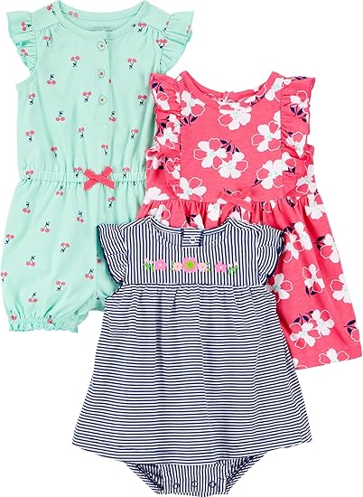 Carter's 3-Piece Sunsuit & Dress Set: Simple Joys for Baby Girl
