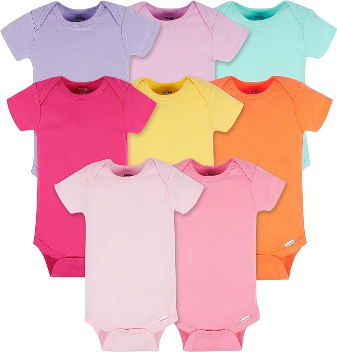 8-Piece Baby Girls' Short-Sleeve Onesie Set 👶: Perfect for Playtime!