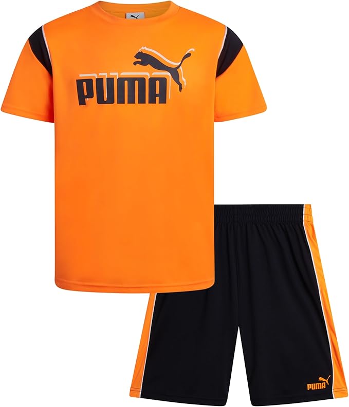 PUMA Kids' 2-Piece Dry Fit Athletic Top & Shorts Set: Performance Gym wear