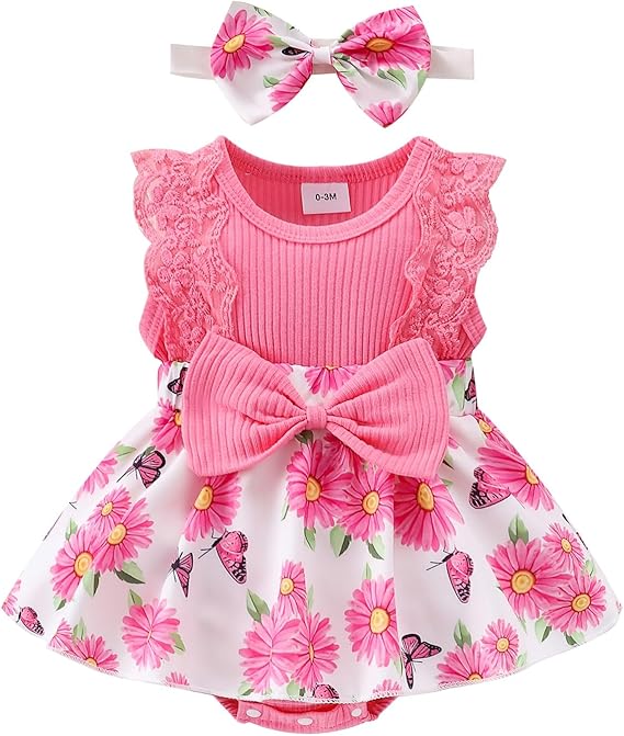 Newborn Girl's Baby Clothes: Elegant Sleeveless Lace Dress with Ruffles & Headband, Sizes 0-12 Months