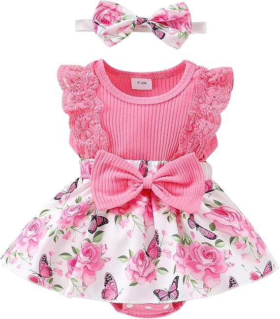 Newborn Girl's Baby Clothes: Elegant Sleeveless Lace Dress with Ruffles & Headband, Sizes 0-12 Months