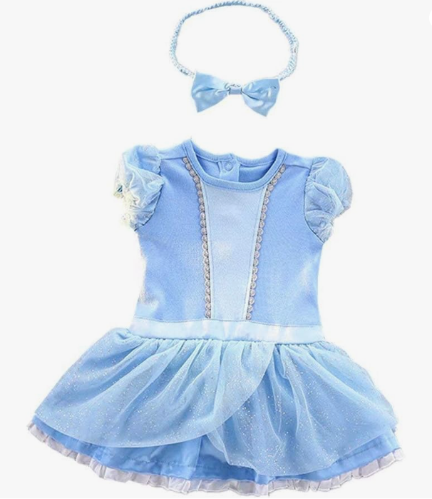 Princess Costumes Bodysuit Outfit for Baby Infant Romper Jumpsuit with Headband