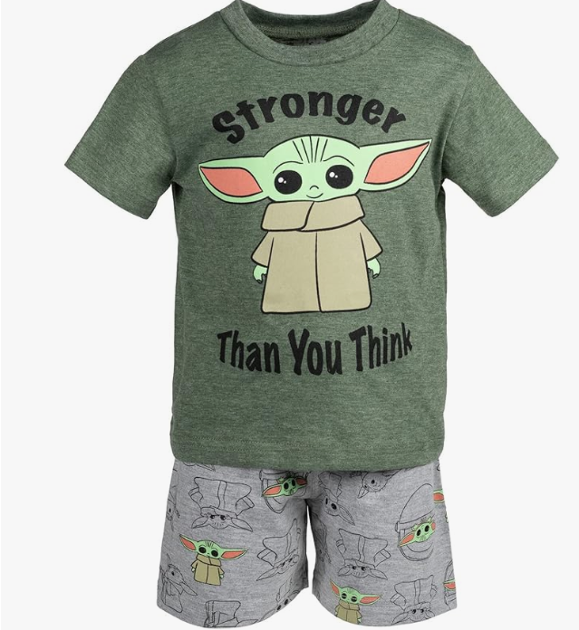 Best Value! Star Wars Mandalorian Kid's Set: French Terry Tee & Shorts
