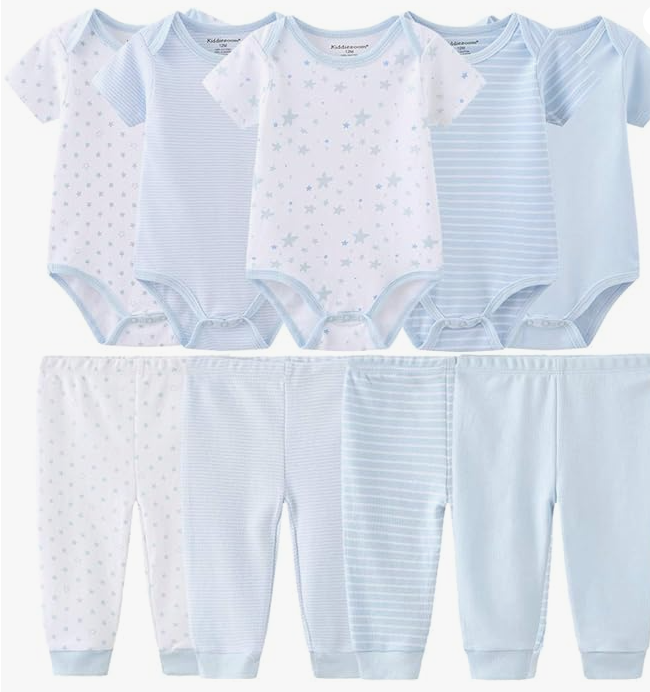 Premium Baby Essentials Kit | 9-Piece Set of Rompers & Pants - Unisex Baby Shower Gift