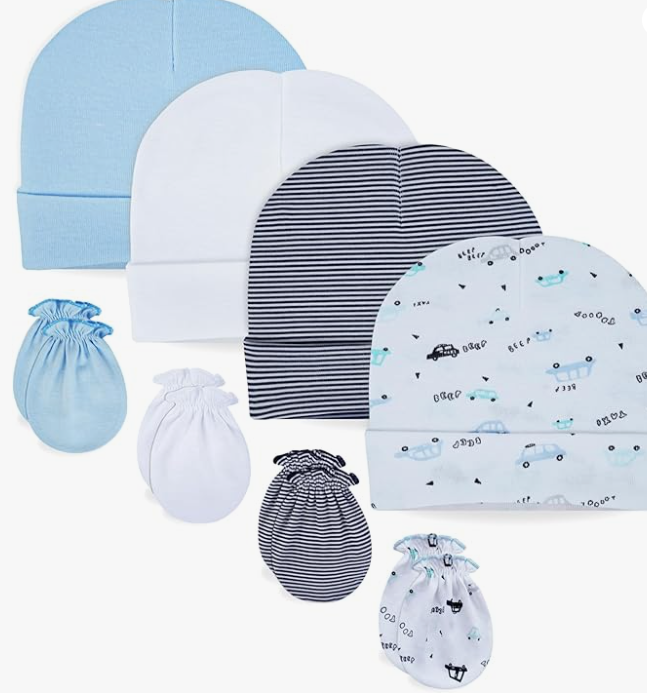 Premium Cotton Scratch-Resistant Hats for Newborns - RATIVE Brand, 0-6 Months