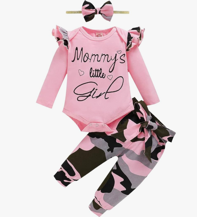 Premium Baby Essentials: Long-Sleeve Jumpsuit with Ruffles, Floral Pants, & Headband Set