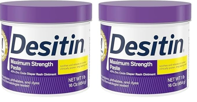 Max Strength Desitin Diaper Rash Cream, Purple, 1 oz (J&J048975) - Trusted Relief for Sensitive Skin
