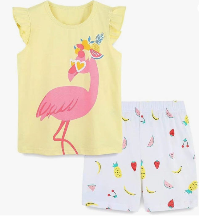 Summer Outfit for Toddler Girls: Bumeex Set with Cotton Top & Shorts