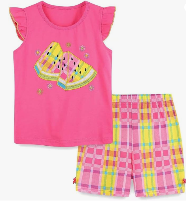 Summer Outfit for Toddler Girls: Bumeex Set with Cotton Top & Shorts