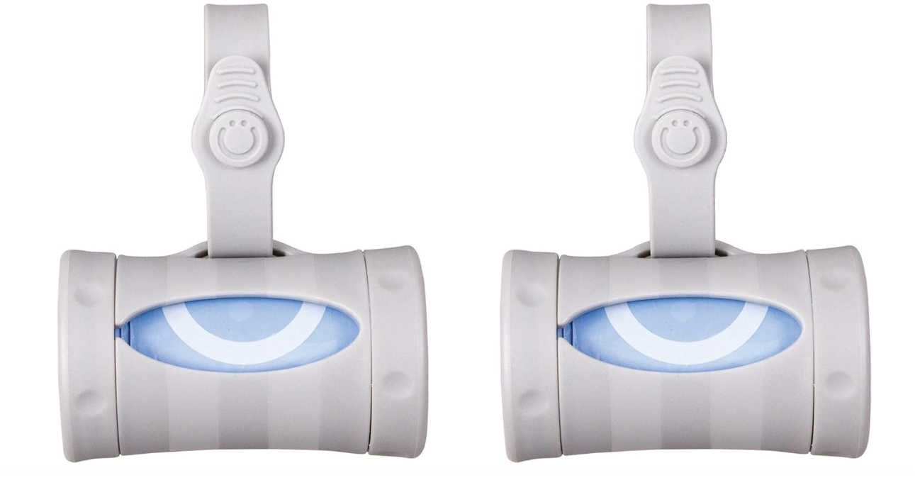 Ubbi Retractable On the Go Bag Dispenser for Travel, Diaper Bag Accessory Must Have for Newborn, Helpful Item, Baby Gift, Lavender Scented, Gray