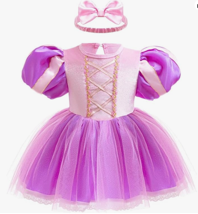 Princess Costumes Bodysuit Outfit for Baby Infant Romper Jumpsuit with Headband
