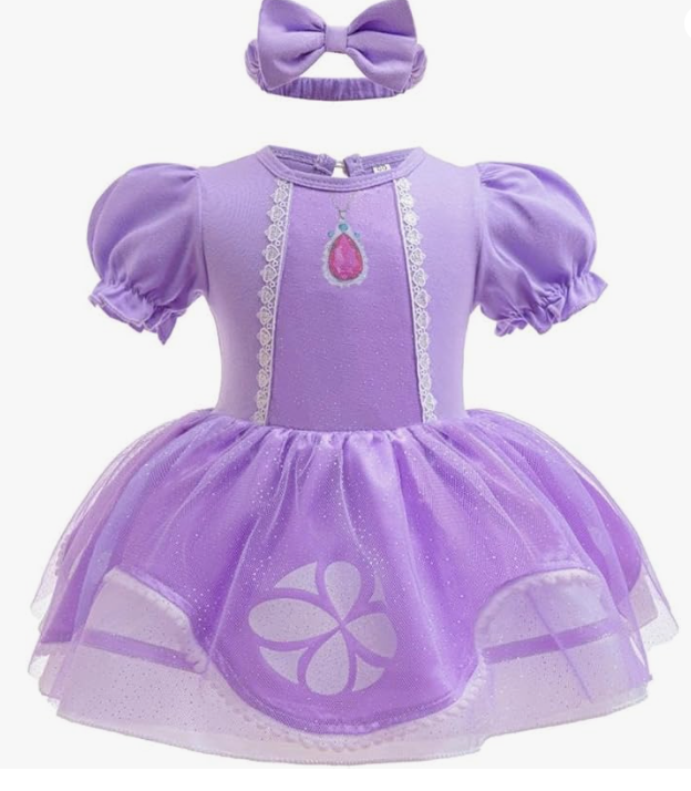 Princess Costumes Bodysuit Outfit for Baby Infant Romper Jumpsuit with Headband