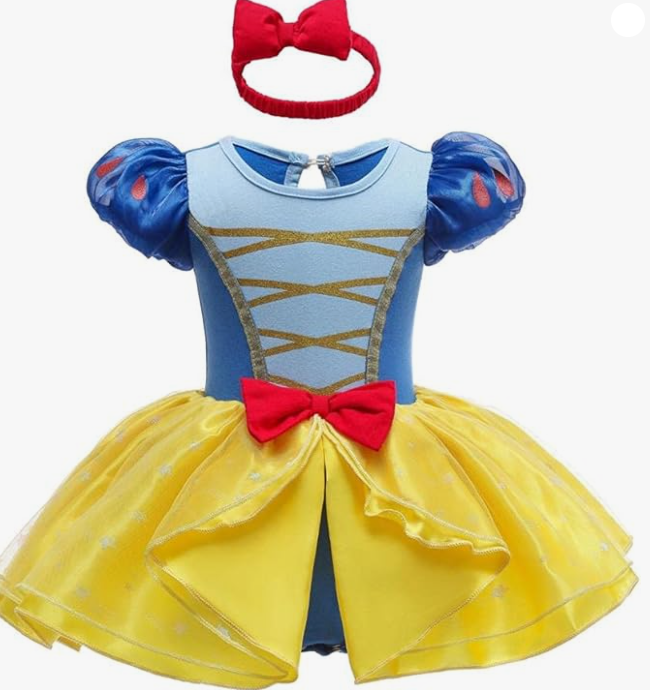 Princess Costumes Bodysuit Outfit for Baby Infant Romper Jumpsuit with Headband