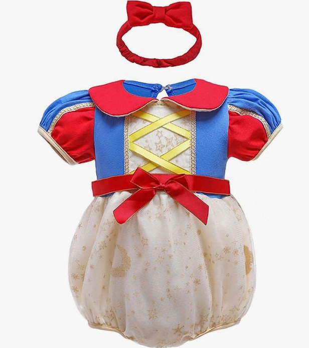 Princess Costumes Bodysuit Outfit for Baby Infant Romper Jumpsuit with Headband