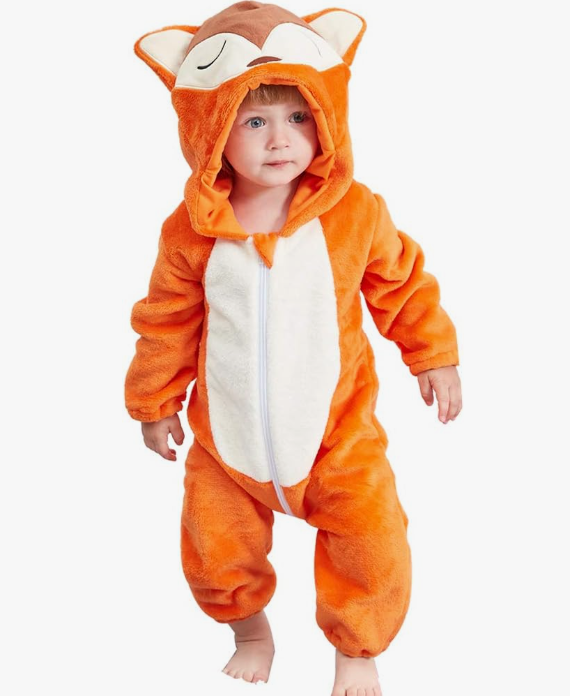 MICHLEY Unisex Baby Animal Costume Winter Autumn Flannel Hooded Romper Cosplay Jumpsuit