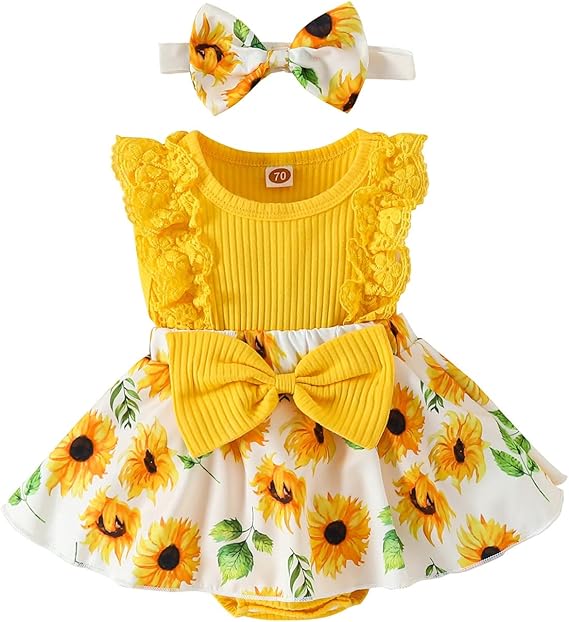 Newborn Girl's Baby Clothes: Elegant Sleeveless Lace Dress with Ruffles & Headband, Sizes 0-12 Months