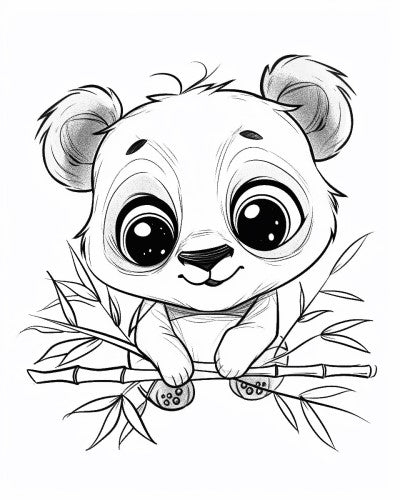 Panda With Bamboo