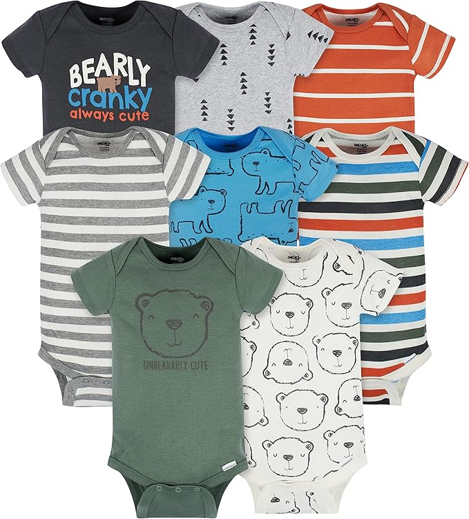 Onesies Brand baby-boys 8-pack Short Sleeve Mix & Match Bodysuits