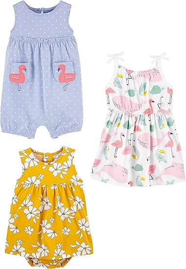 Carter's 3-Piece Sunsuit & Dress Set: Simple Joys for Baby Girl