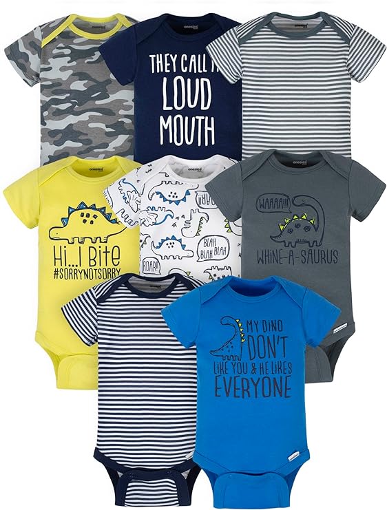 Onesies Brand baby-boys 8-pack Short Sleeve Mix & Match Bodysuits
