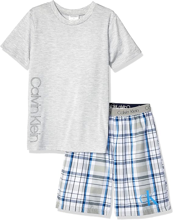 Calvin Klein Boys' Two Piece Sleepwear Top and Bottom Pajama Set