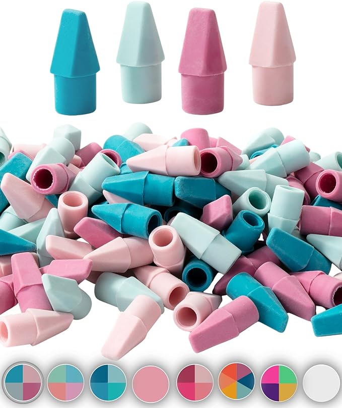 Mr. Pen Erasers for Pencils, 120 Pack, Pencil Top Erasers, Eraser Caps, Cap Tops, Topper Erasers. Ereaser