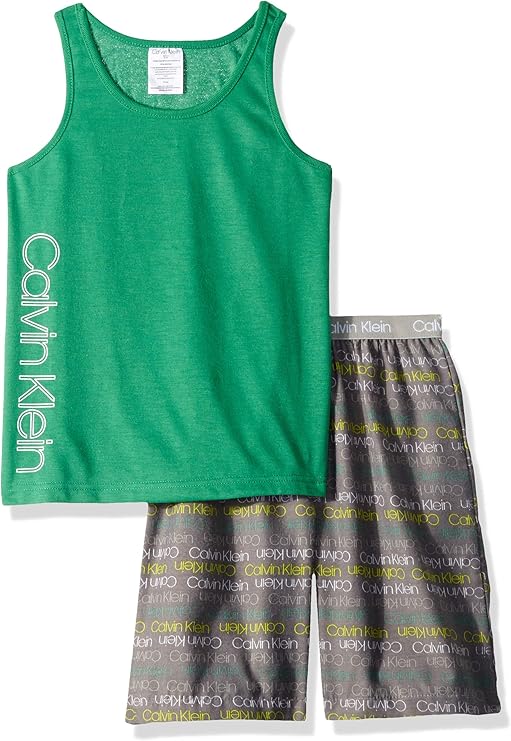 Calvin Klein Boys' Two Piece Sleepwear Top and Bottom Pajama Set