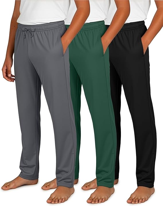 Real Essentials 3 Pack: Boys Cotton Soft Pajama Pants Kids Bottoms Pjs Youth Teen Pijamas Sleep Pyjamas Lounge para Niños