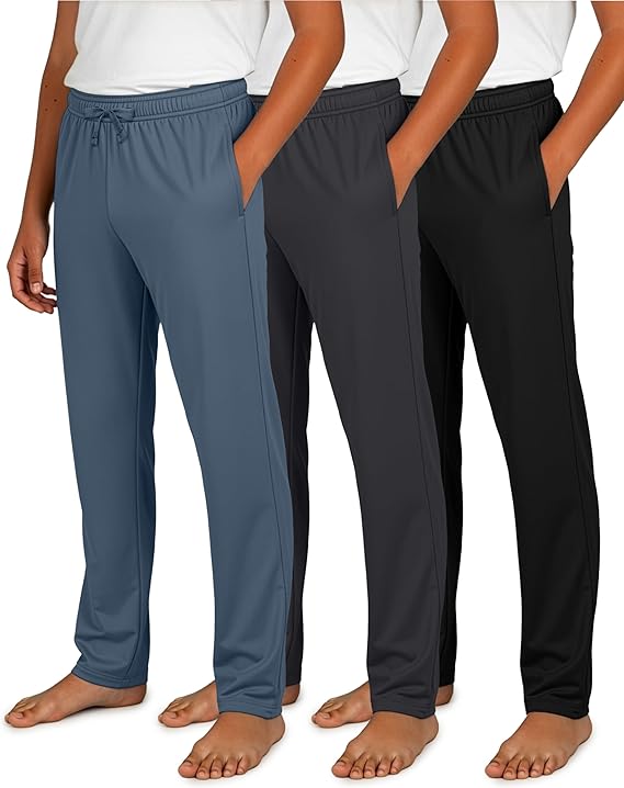 Real Essentials 3 Pack: Boys Cotton Soft Pajama Pants Kids Bottoms Pjs Youth Teen Pijamas Sleep Pyjamas Lounge para Niños