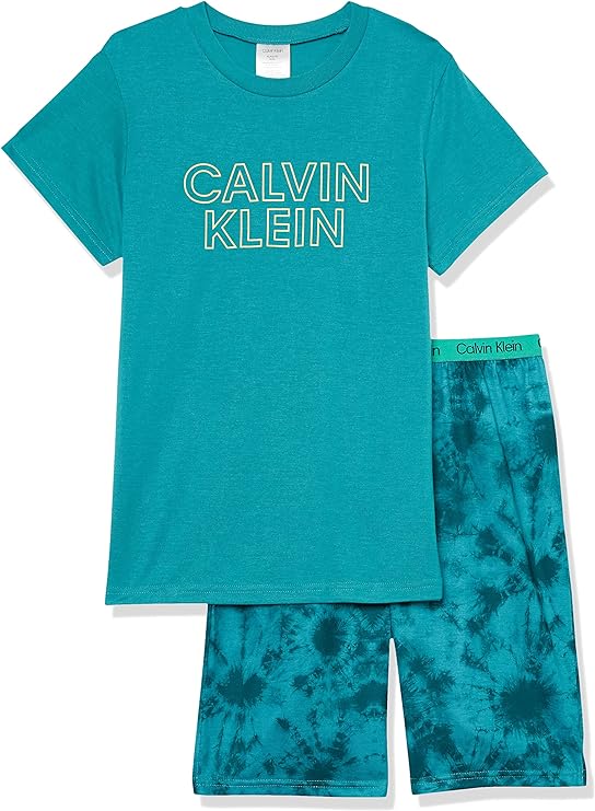Calvin Klein Boys' Two Piece Sleepwear Top and Bottom Pajama Set